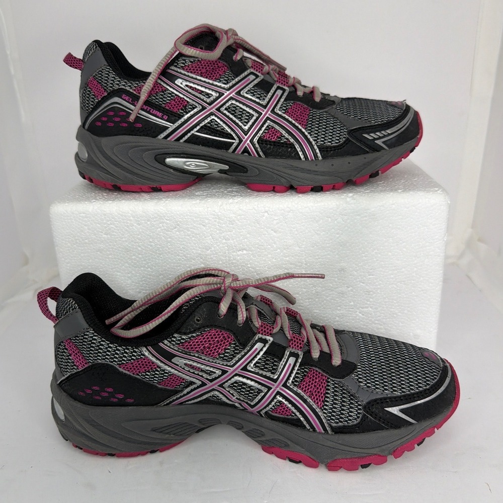 ASICS Gel-Venture 4 Womens Trail Running Shoes Black Magenta T383N Size 7.5